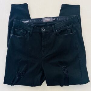 Torrid Black Sky High Distressed Skinny Jeans 16